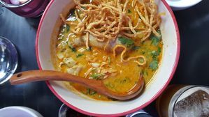 Khao soi, a northern Thai curry-noodle soup, with a chicken drumstick from Corktown's Katoi shortly after it opened in spring 2016. This was my first time trying chef Brad Greenhill's interpretations of Thai cuisine. The restaurant was a victim of arson in early 2017 and is set to reopen this summer.
